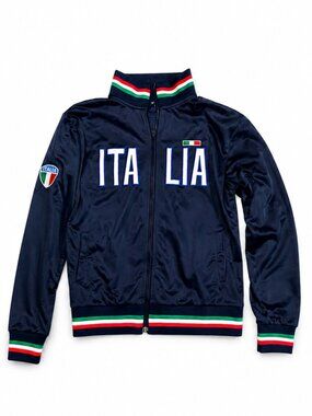 Venezia Italia Track Jacket Men's Medium Navy Embroidered Full Zip Italy Soccer
